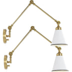 Applique murale industrielle à bras pivotant WINGBO avec abat-jour en métal, paquet de 2...