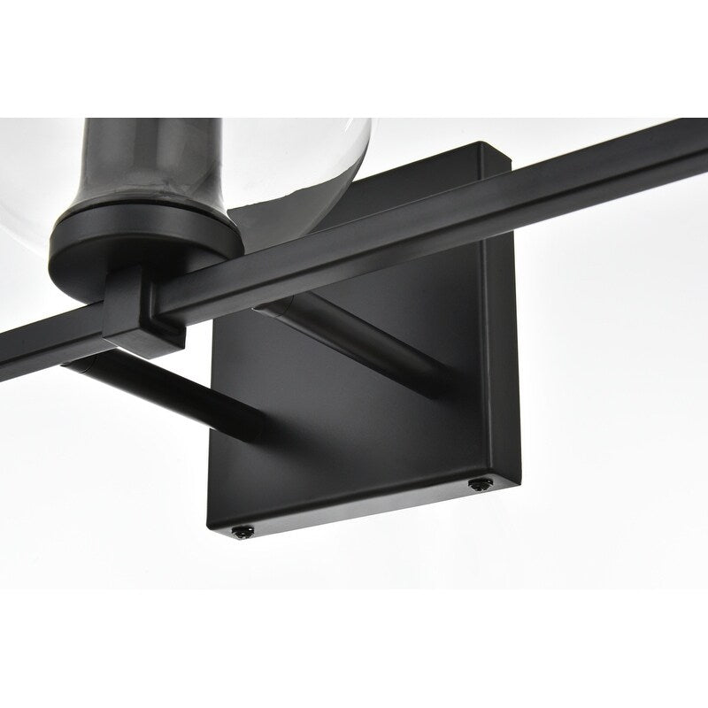 Applique de salle de bain Julian 1 lumière noire et transparente