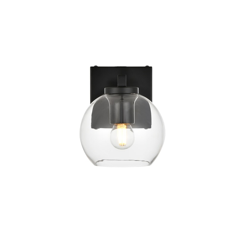 Applique de salle de bain Julian 1 lumière noire et transparente
