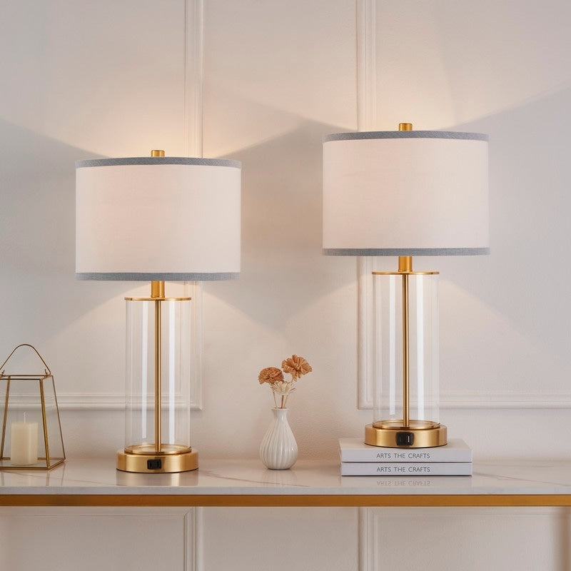 Ensemble de lampes de table à commande tactile KAWOTI 23.25 avec port USB et ampoules