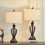 Ensemble de 2 lampes de table tactiles KAWOTI 23 avec ampoules et port USB (lot de 2) - L12 x H23,25