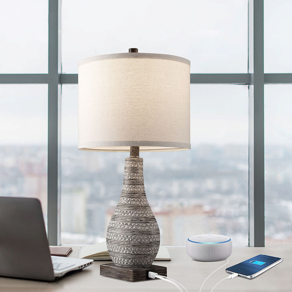 Ensemble de lampes de table à commande tactile KAWOTI avec ports USB (lot de 2)