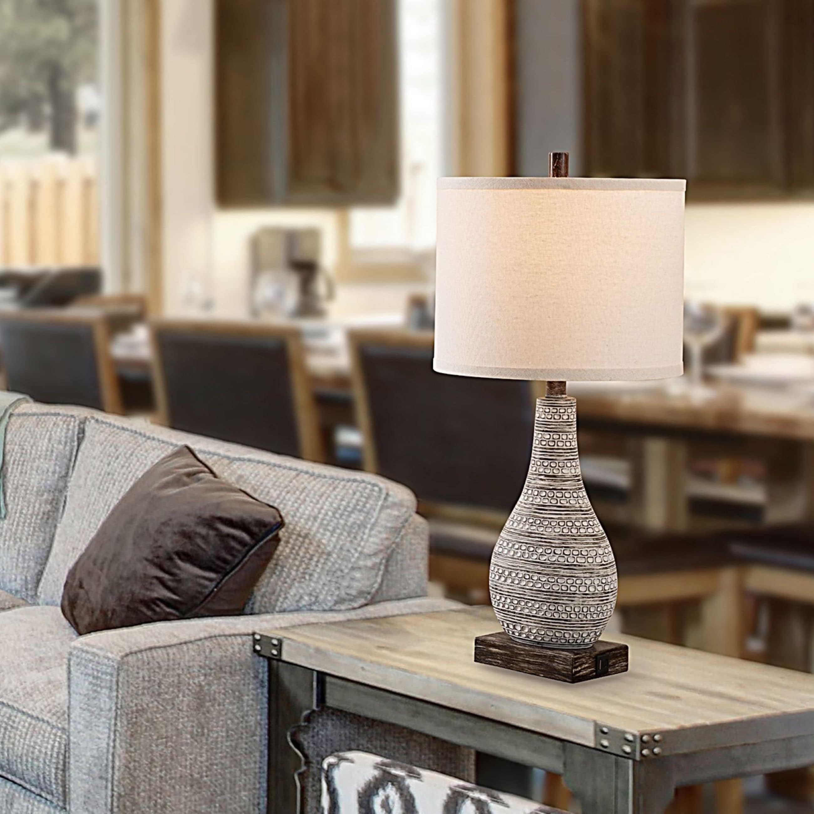 Ensemble de lampes de table à commande tactile KAWOTI avec ports USB (lot de 2)