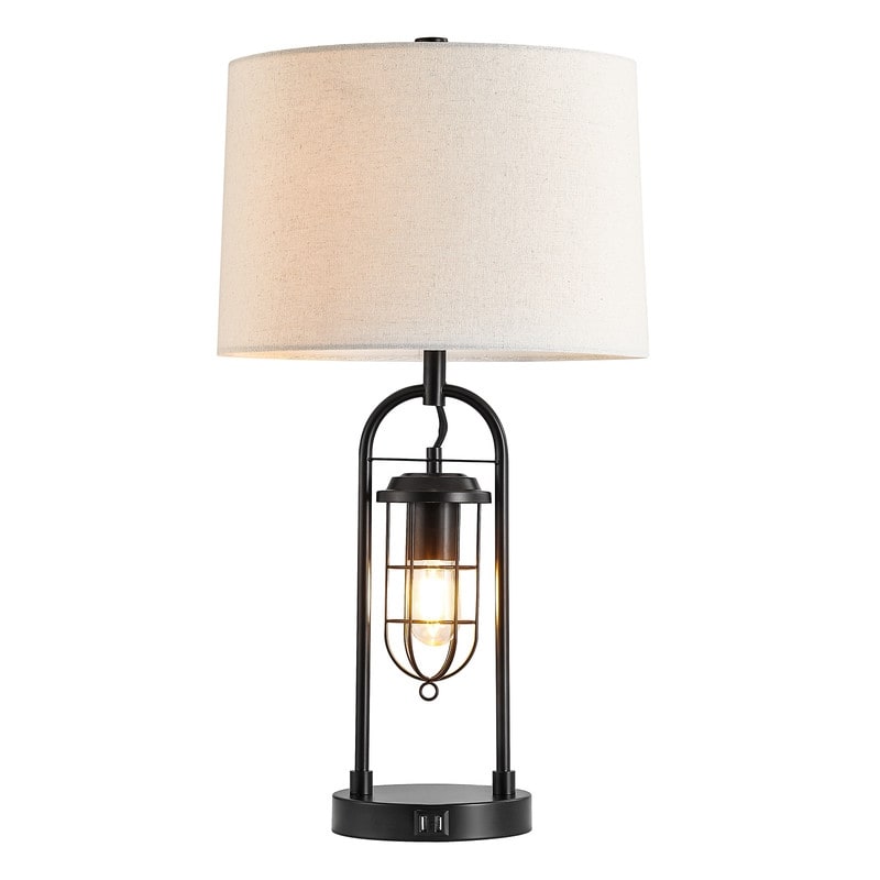 Lampe de table KAWOTI 26 pouces en bronze foncé avec ports USB et veilleuse