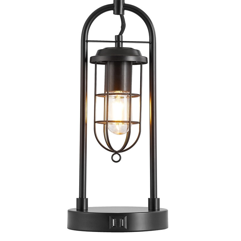 Lampe de table KAWOTI 26 pouces en bronze foncé avec ports USB et veilleuse