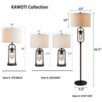 Lampe de table KAWOTI 26 pouces en bronze foncé avec ports USB et veilleuse