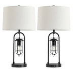 Lampe de table KAWOTI 26 pouces en bronze foncé avec ports USB et veilleuse