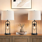 Lampe de table KAWOTI 26 pouces en bronze foncé avec ports USB et veilleuse