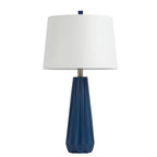 Lampe de table bleue KAWOTI 27 avec abat-jour en tissu