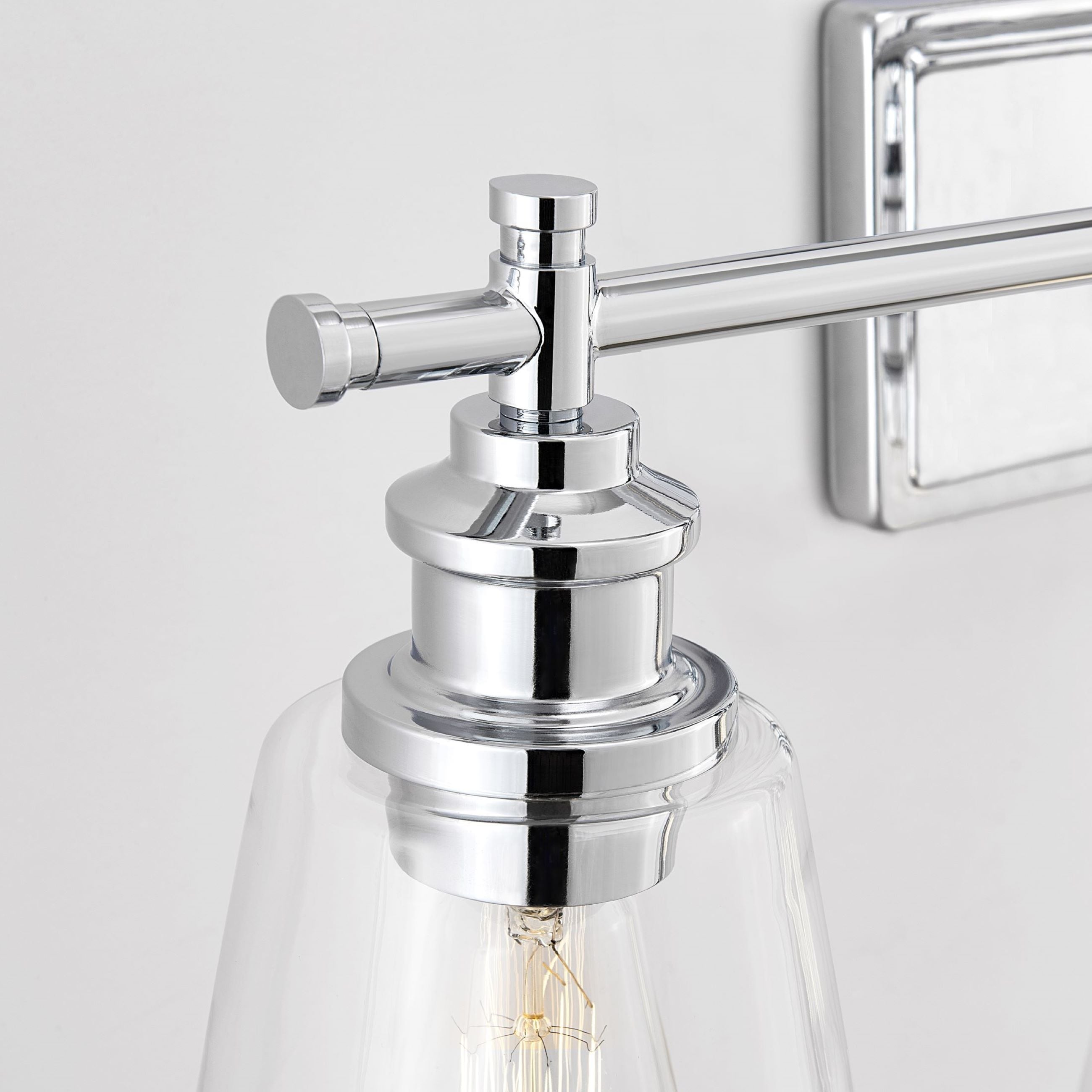 Applique de salle de bain KAWOTI à 4 lampes avec abat-jour en verre