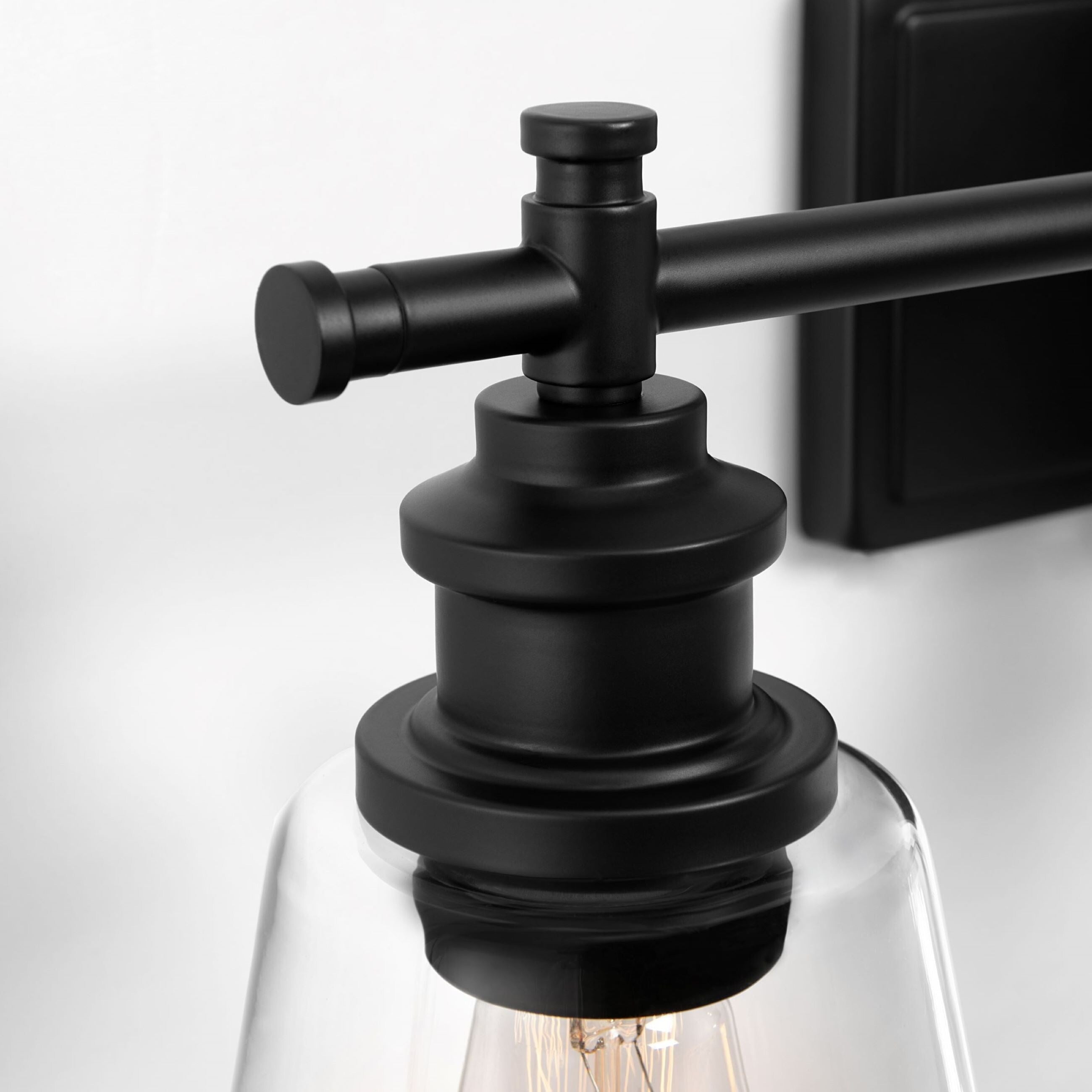 Applique de salle de bain KAWOTI à 4 lampes avec abat-jour en verre