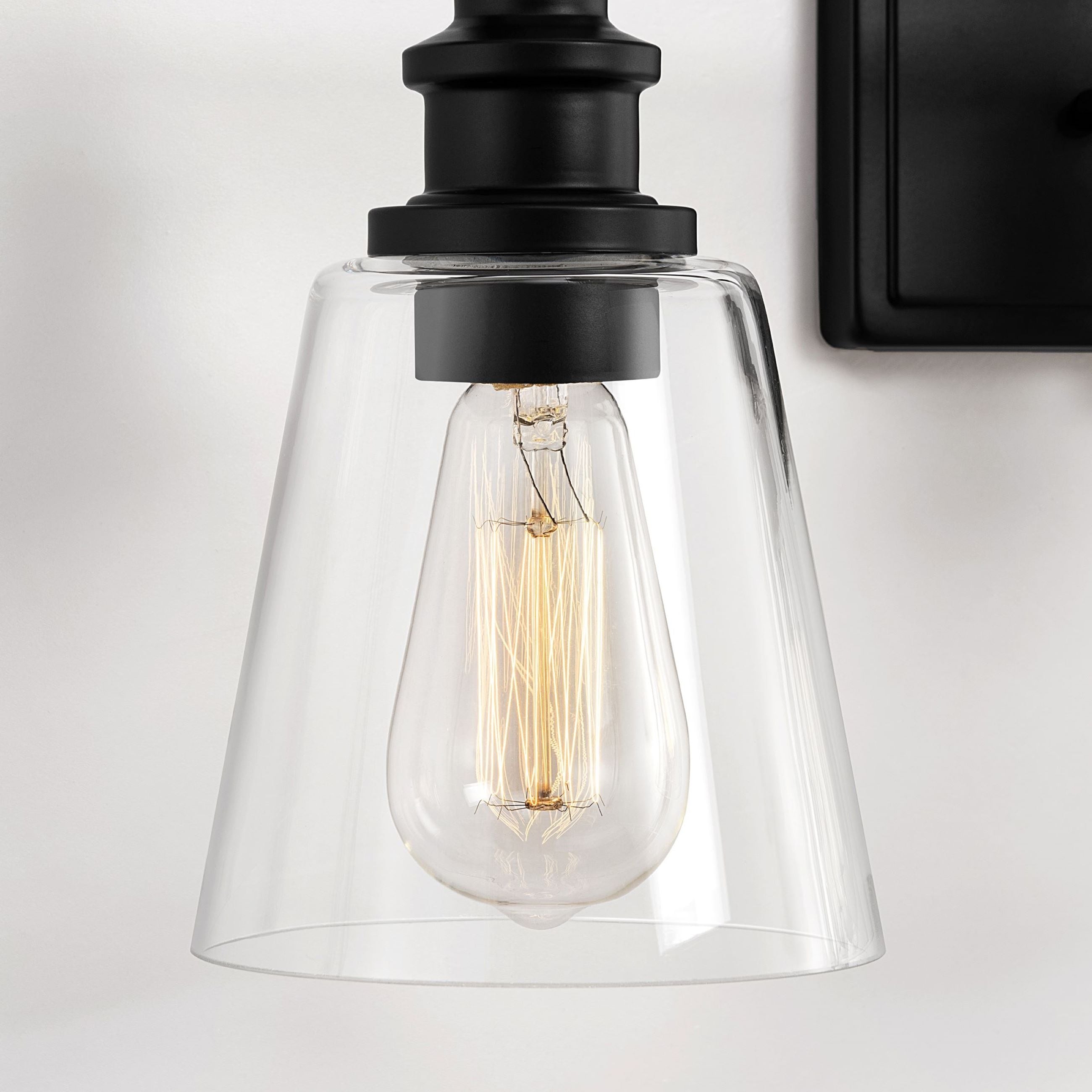 Applique de salle de bain KAWOTI à 4 lampes avec abat-jour en verre