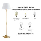 Lampadaire KAWOTI 60,5'' à 2 lumières avec abat-jour en tissu Empire