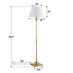 Lampadaire KAWOTI 60,5'' à 2 lumières avec abat-jour en tissu Empire