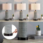 Ensemble de lampes de table à commande tactile KAWOTI avec ports USB (lot de 2)