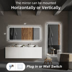 Miroir de salle de bain LED antibuée super lumineux KIOTEE avec rétroéclairage et éclairage frontal Garantie 3 ans