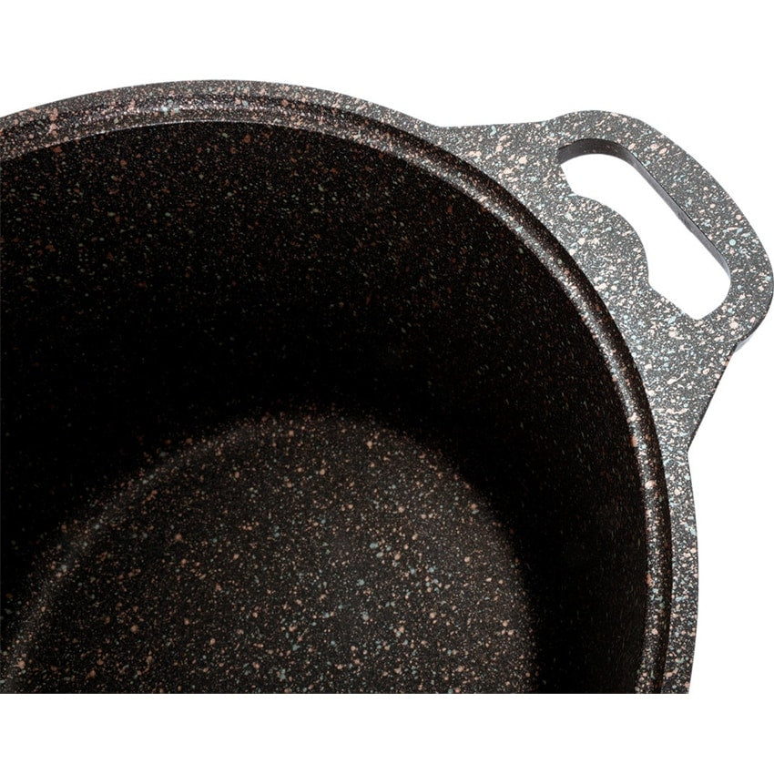 Marmite antiadhésive en aluminium et marbre KUKMARA Granit Ultra avec couvercle en verre