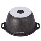 Marmite antiadhésive en aluminium et marbre KUKMARA Granit Ultra avec couvercle en verre