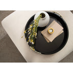 Plateau décoratif rond Kate et Laurel Lipton avec poignées en métal