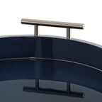 Plateau décoratif rond Kate et Laurel Lipton avec poignées en métal