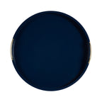 Plateau décoratif rond Kate et Laurel Lipton avec poignées en métal