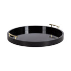 Plateau décoratif rond Kate et Laurel Lipton avec poignées en métal