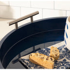 Plateau décoratif rond Kate et Laurel Lipton avec poignées en métal