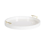 Plateau décoratif rond Kate et Laurel Lipton avec poignées en métal