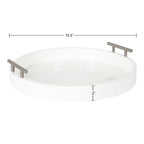 Plateau décoratif rond Kate et Laurel Lipton avec poignées en métal