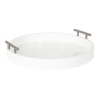 Plateau décoratif rond Kate et Laurel Lipton avec poignées en métal