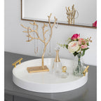 Plateau décoratif rond Kate et Laurel Lipton avec poignées en métal