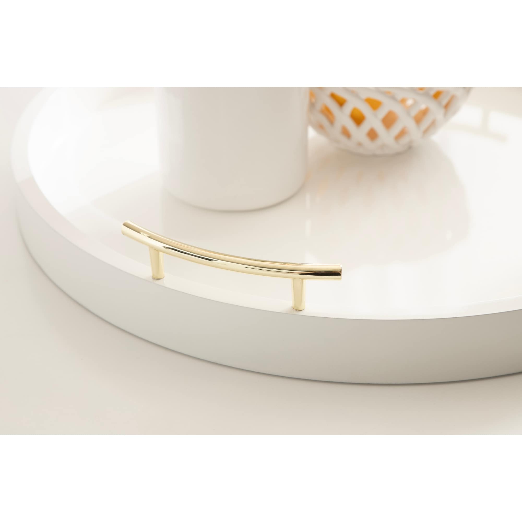 Plateau décoratif rond Kate et Laurel Lipton avec poignées en métal