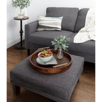 Plateau décoratif rond Kate et Laurel Lipton avec poignées en métal