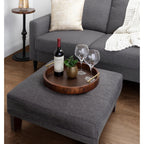 Plateau décoratif rond Kate et Laurel Lipton avec poignées en métal