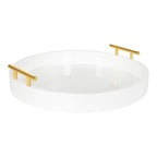 Plateau décoratif rond Kate et Laurel Lipton avec poignées en métal