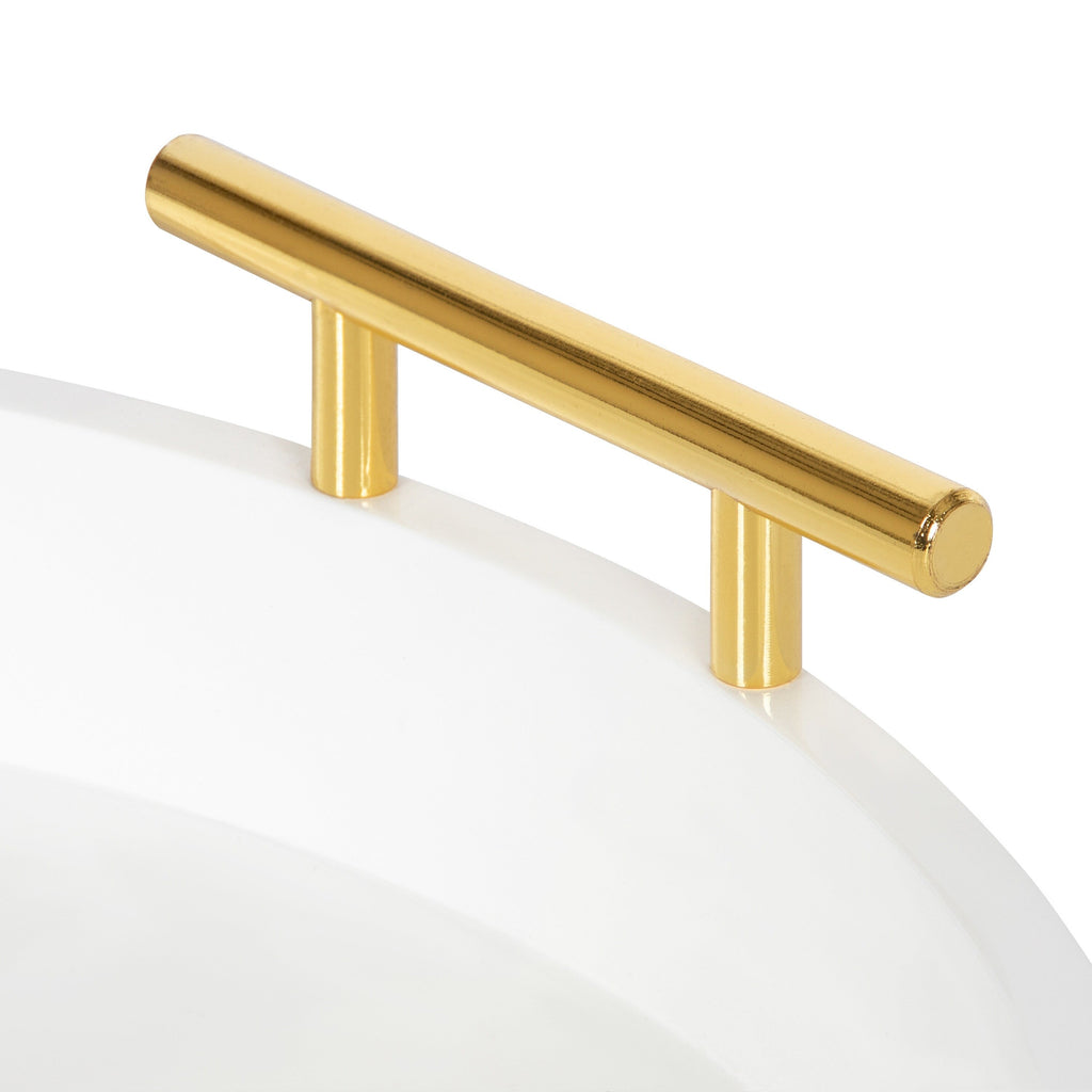 Plateau décoratif rond Kate et Laurel Lipton avec poignées en métal