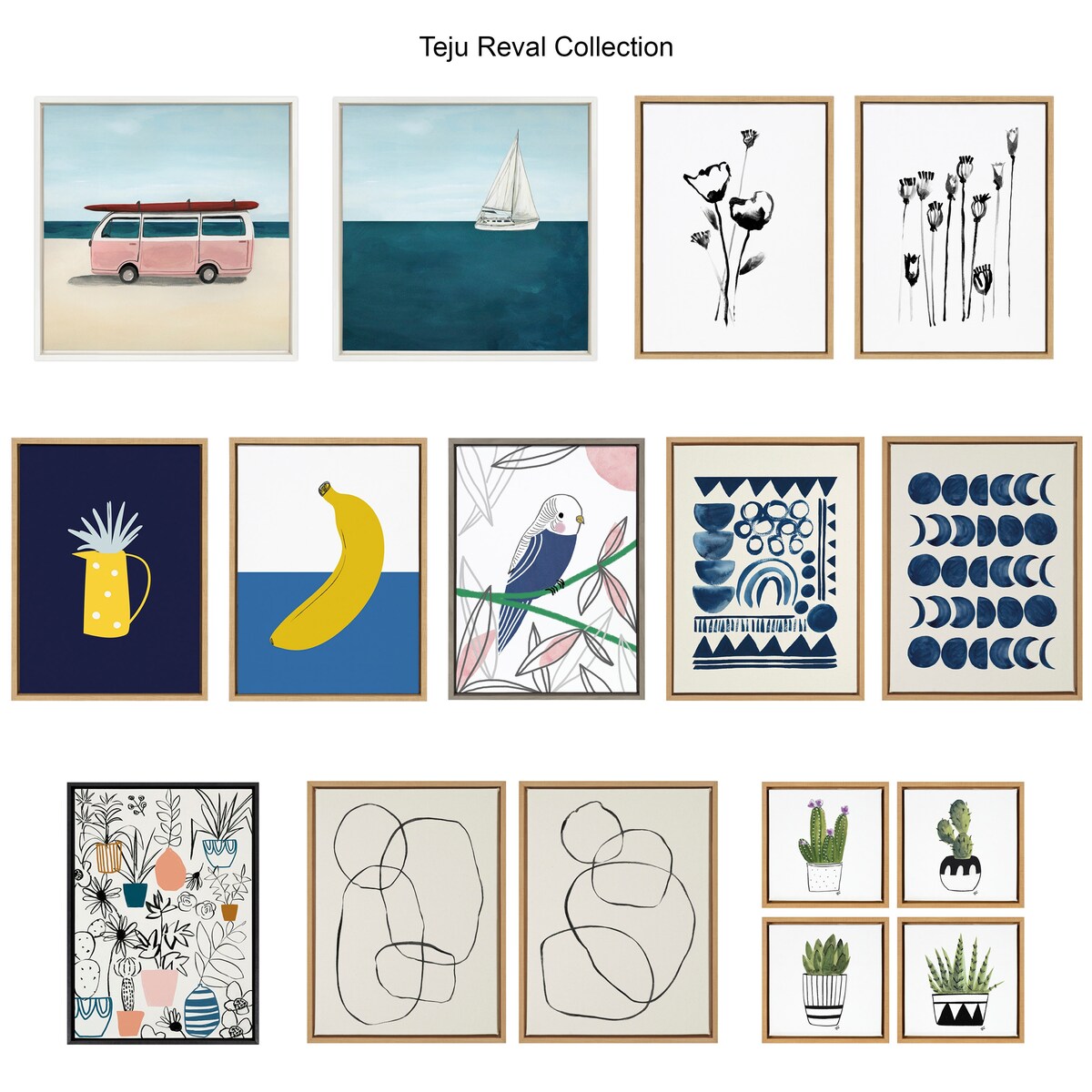 Kate et Laurel Sylvie Modern Circles Ensemble de toiles encadrées par Teju Reval