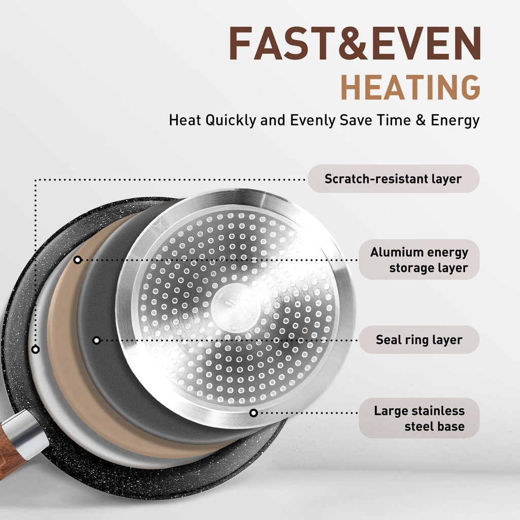 Batterie de cuisine antiadhésive pour induction Kitchen Academy 12/30 pièces