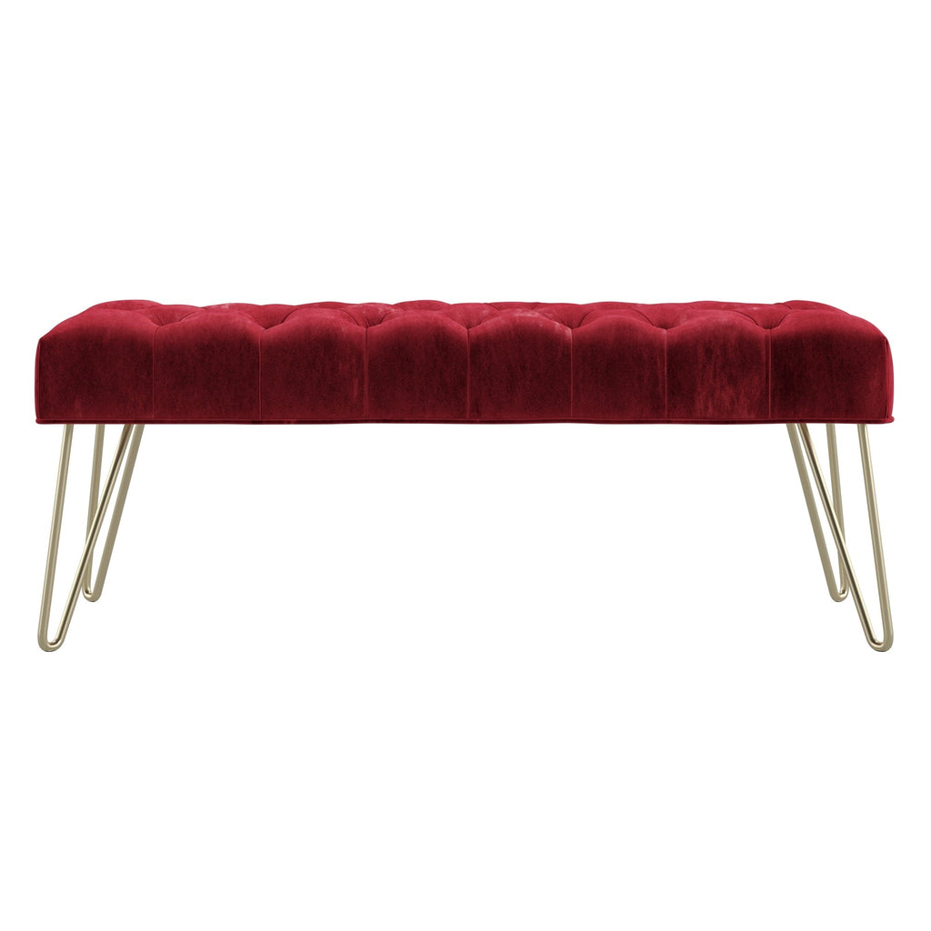 Banc capitonné en velours Klaus par iNSPIRE Q Bold