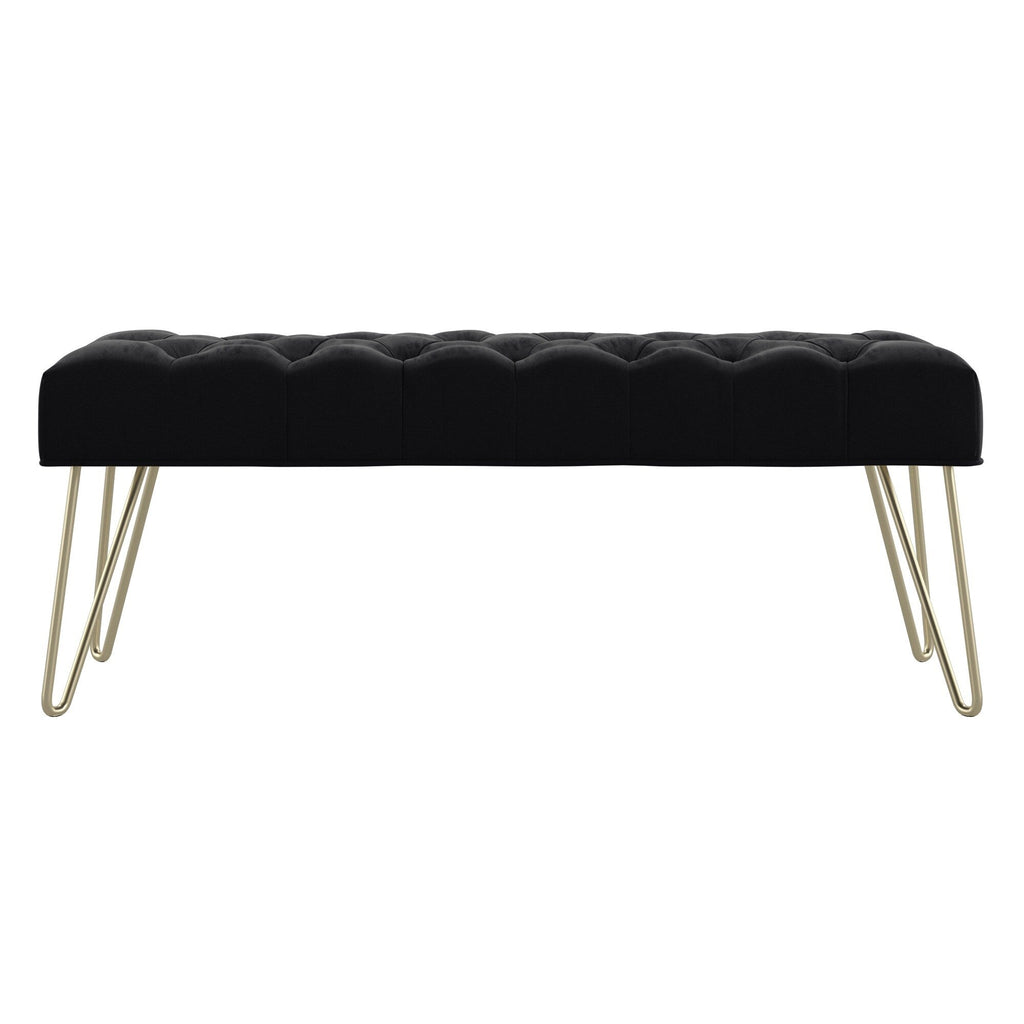Banc capitonné en velours Klaus par iNSPIRE Q Bold