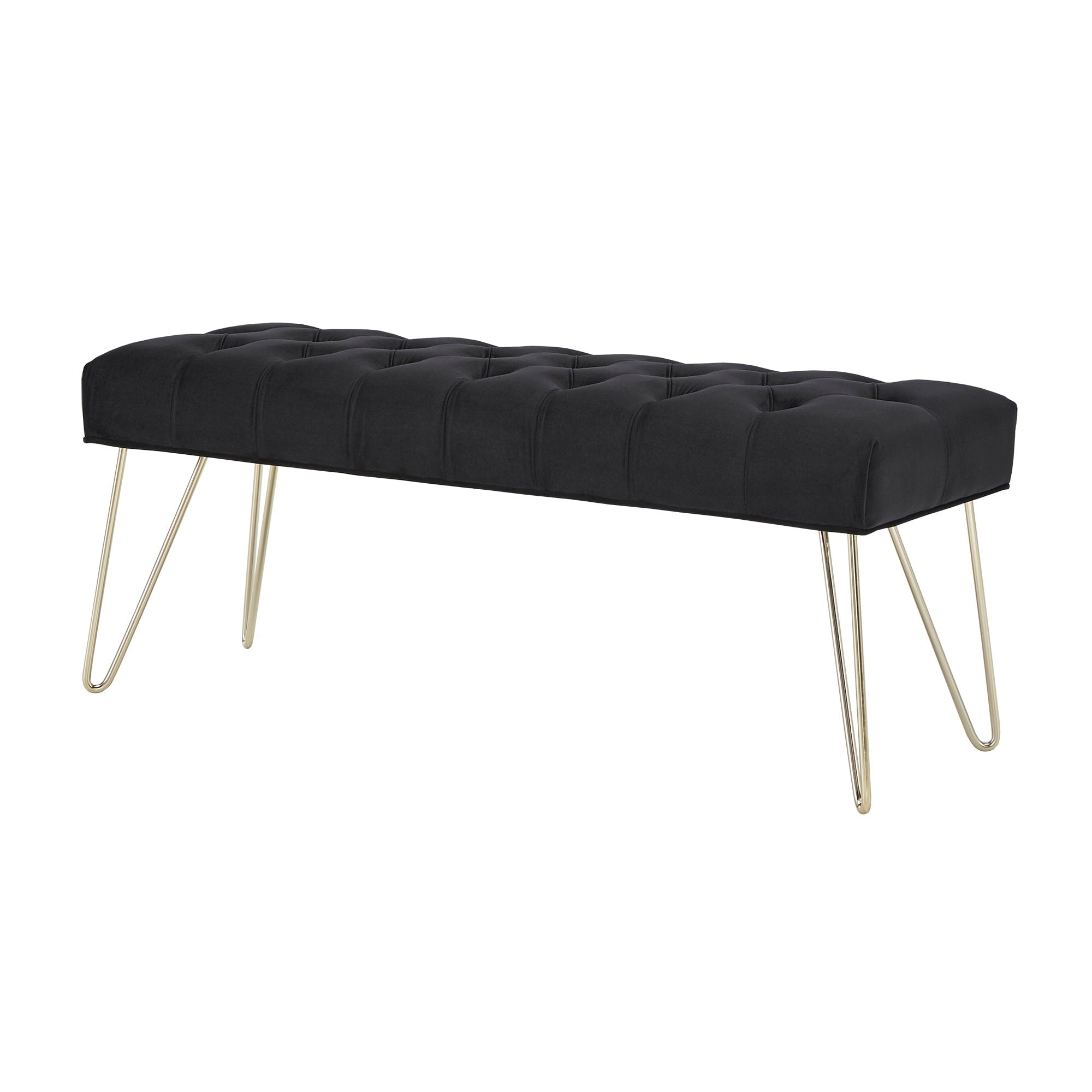 Banc capitonné en velours Klaus par iNSPIRE Q Bold