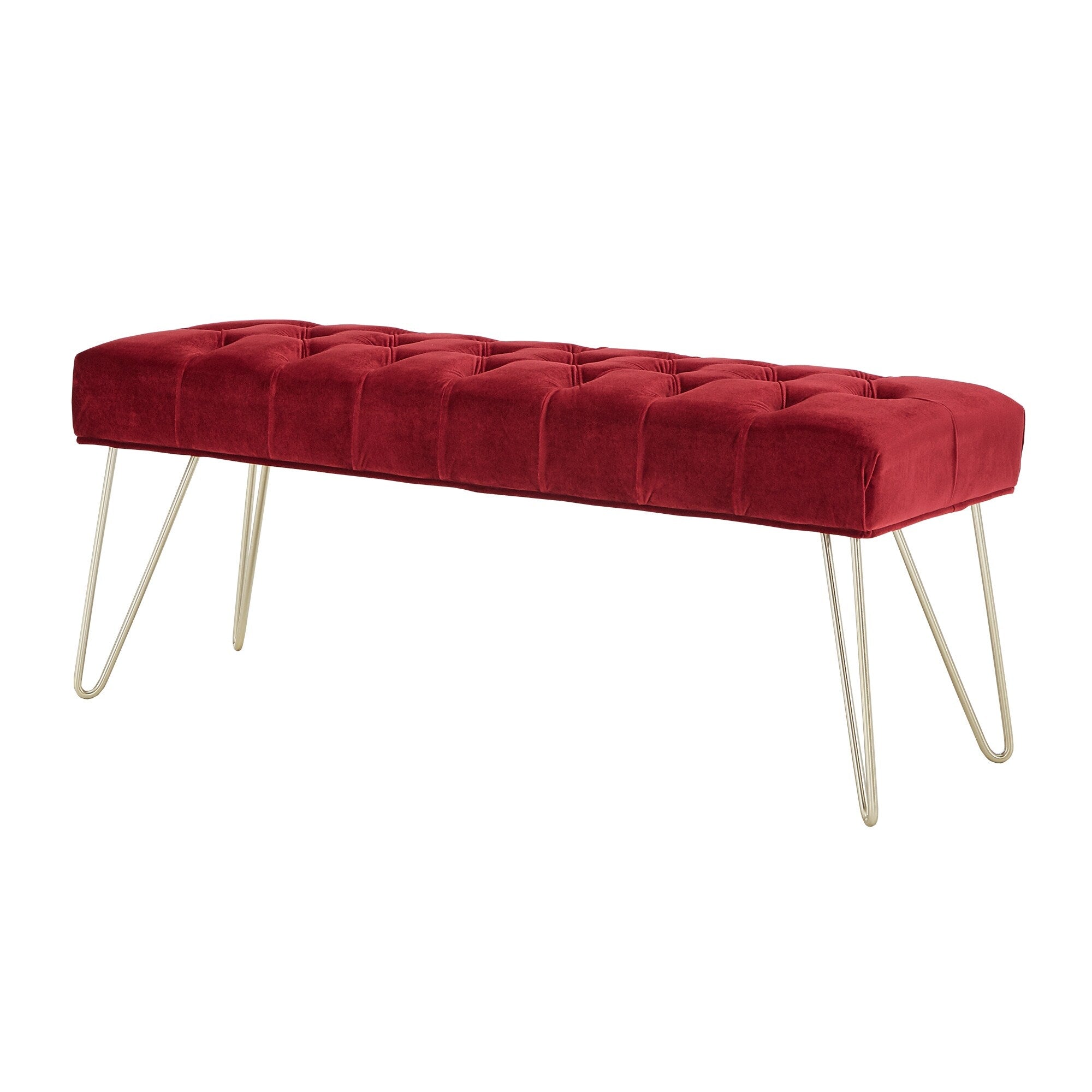 Banc capitonné en velours Klaus par iNSPIRE Q Bold