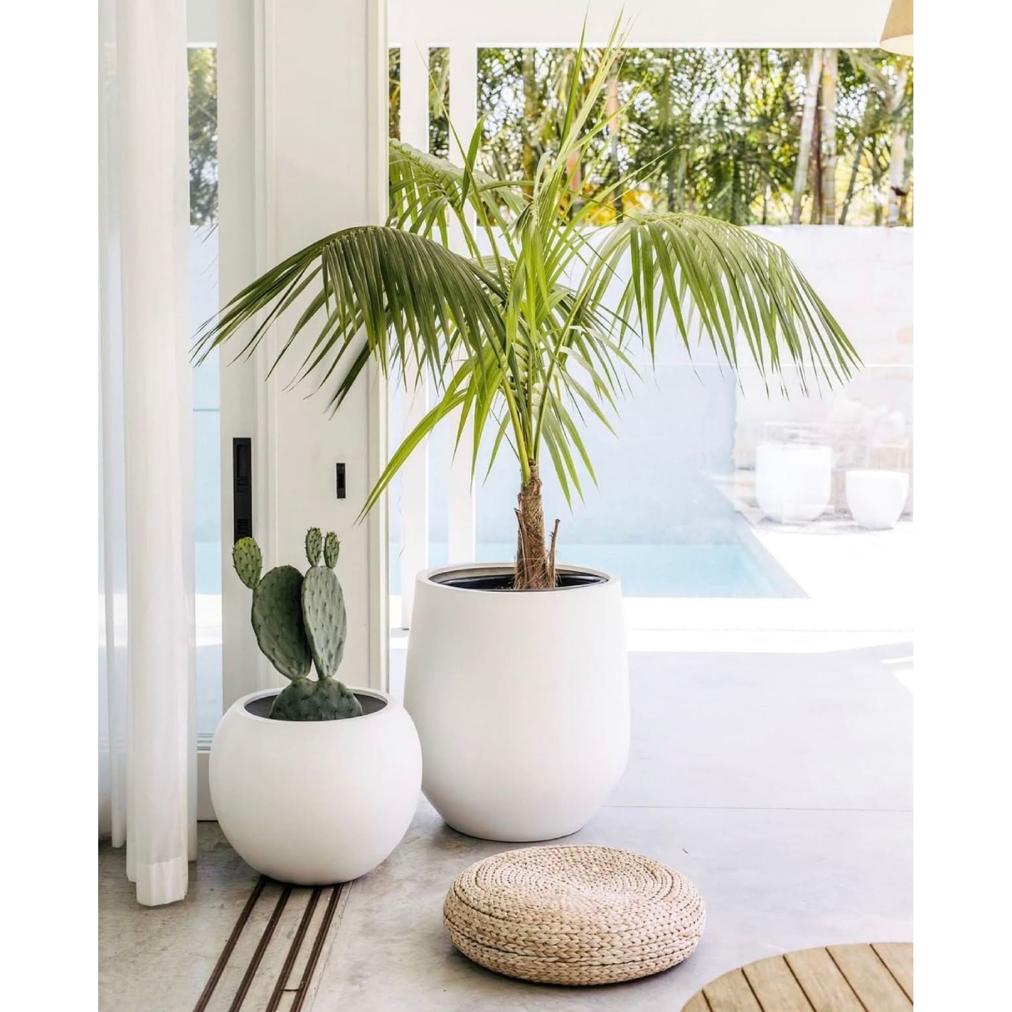 Jardinière conique en fibre de verre DreamPatio La Mirada, 1 pièce, pour intérieur/extérieur