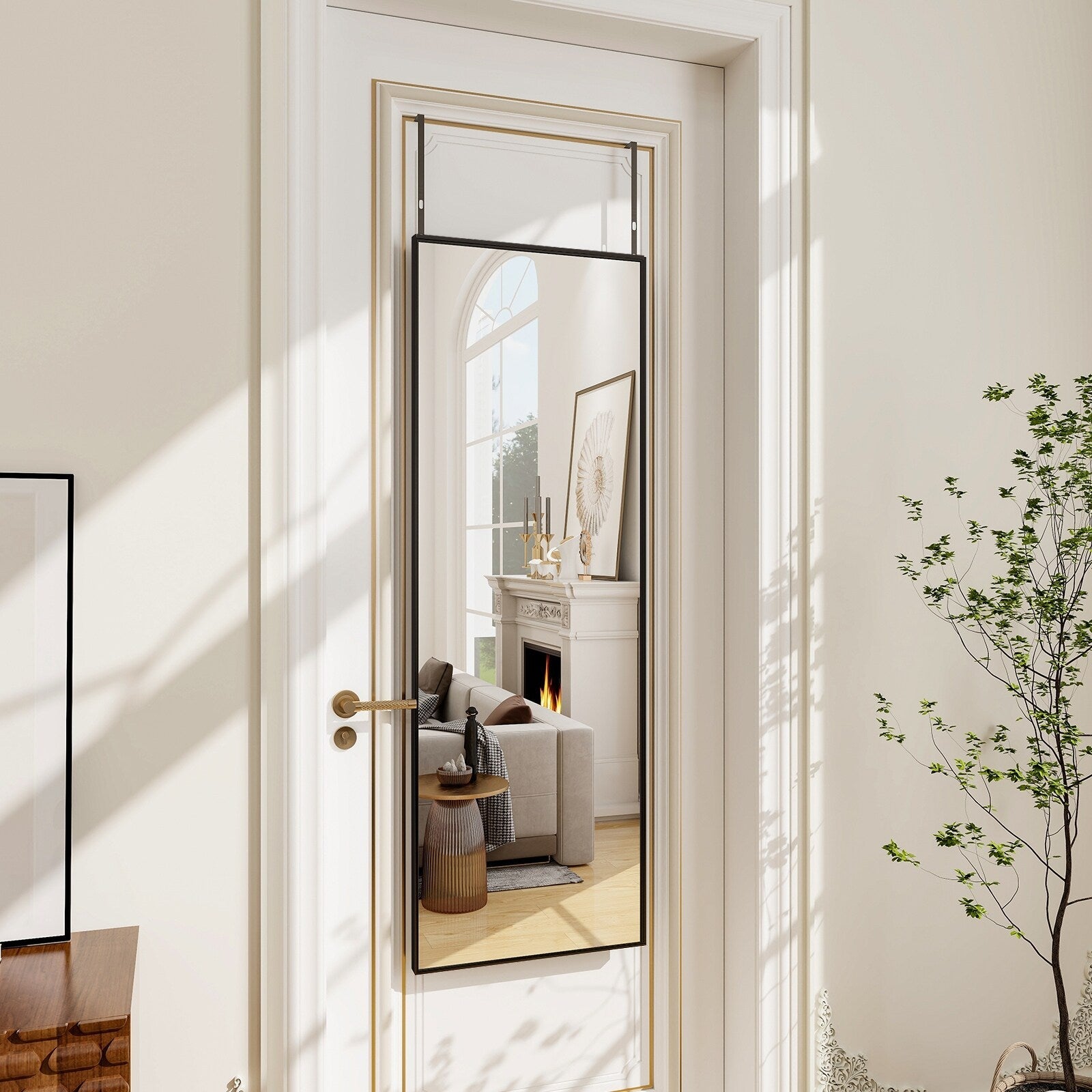 Grand miroir mural sur pied à suspendre