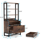Classeur à 2 tiroirs, meuble de classement moderne avec support d'imprimante et serrure