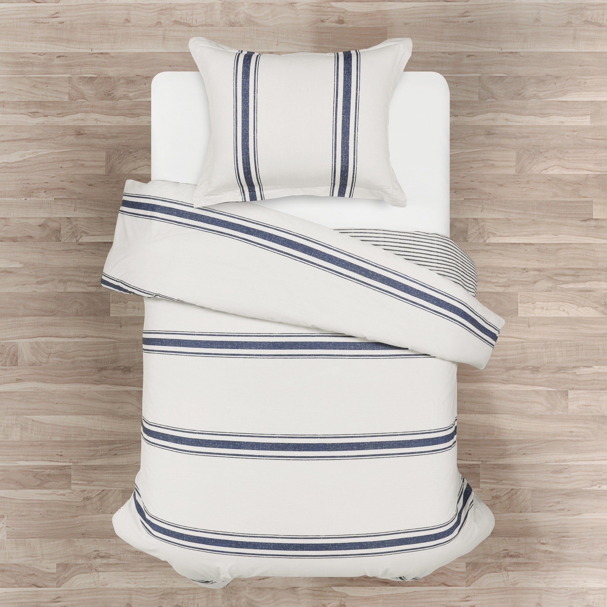 Ensemble housse de couette 3 pièces à rayures style ferme Lush Decor