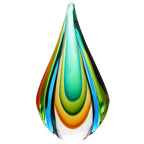 Sculpture en verre soufflé à la main de Luxury Lane en forme de larme de flamme verte Sommerso, de 10 à 18 pouces de hauteur