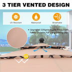 Parasol d'extérieur ventilé à 3 niveaux de 10 pieds de MAISON ARTS avec inclinaison automatique et manivelle