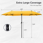 Parasol de patio double face MAISON ARTS de 13 pieds extra large avec manivelle
