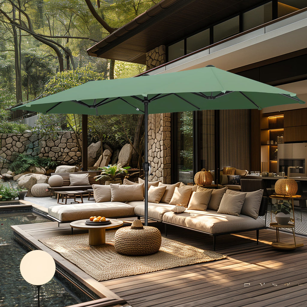 Parasol de patio double face MAISON ARTS de 13 pieds extra large avec manivelle